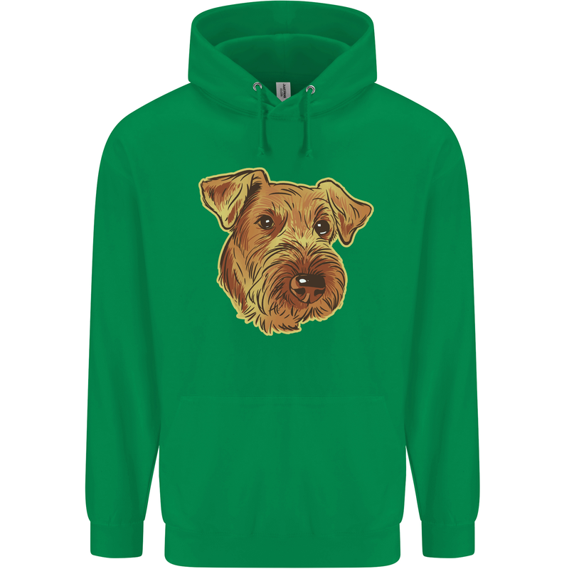 An Airedale Terrier Bingley Waterside Dog Childrens Kids Hoodie Irish Green