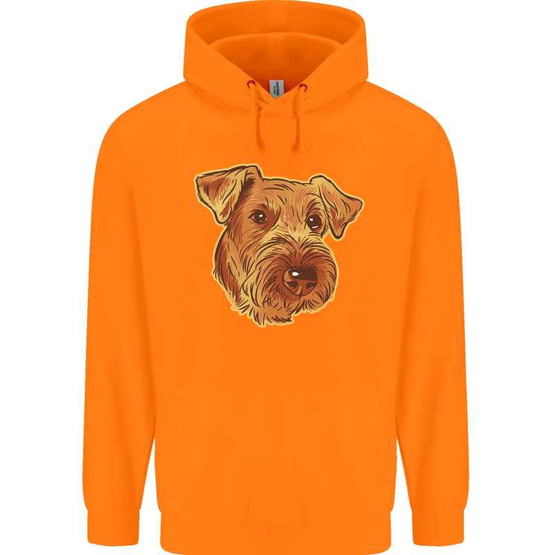 An Airedale Terrier Bingley Waterside Dog Childrens Kids Hoodie Orange