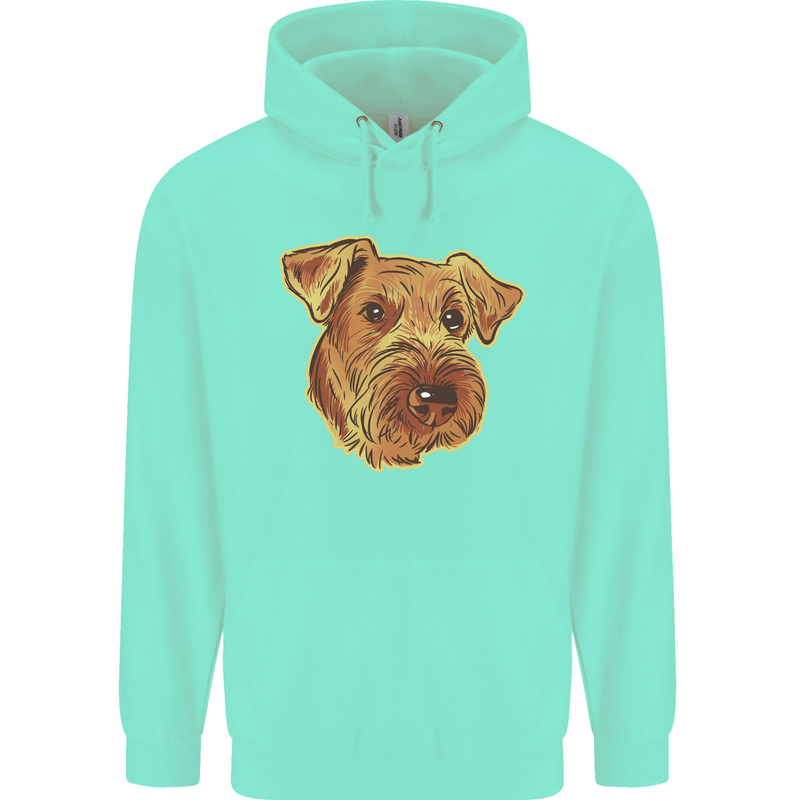 An Airedale Terrier Bingley Waterside Dog Childrens Kids Hoodie Peppermint