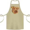 An Airedale Terrier Bingley Waterside Dog Cotton Apron 100% Organic Khaki