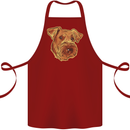 An Airedale Terrier Bingley Waterside Dog Cotton Apron 100% Organic Maroon