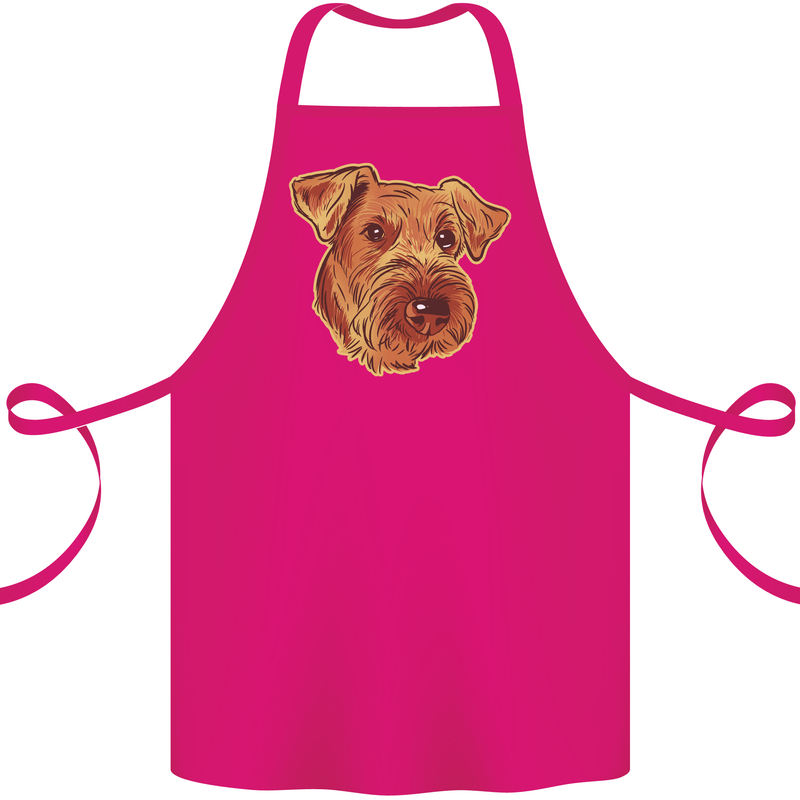 An Airedale Terrier Bingley Waterside Dog Cotton Apron 100% Organic Pink