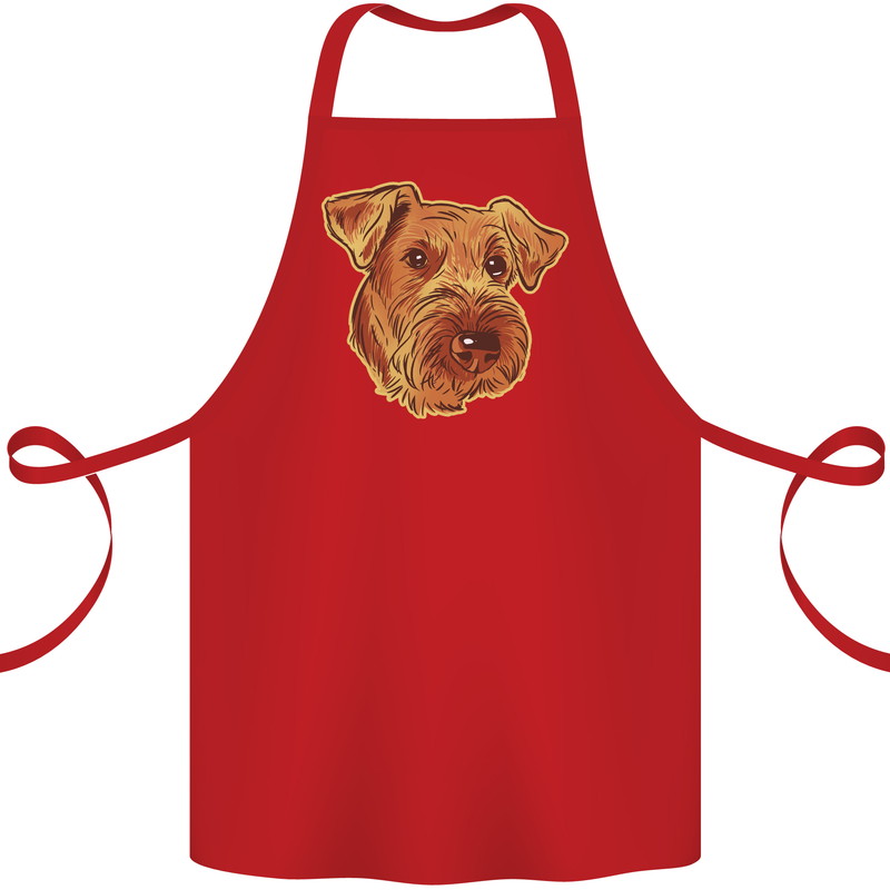 An Airedale Terrier Bingley Waterside Dog Cotton Apron 100% Organic Red