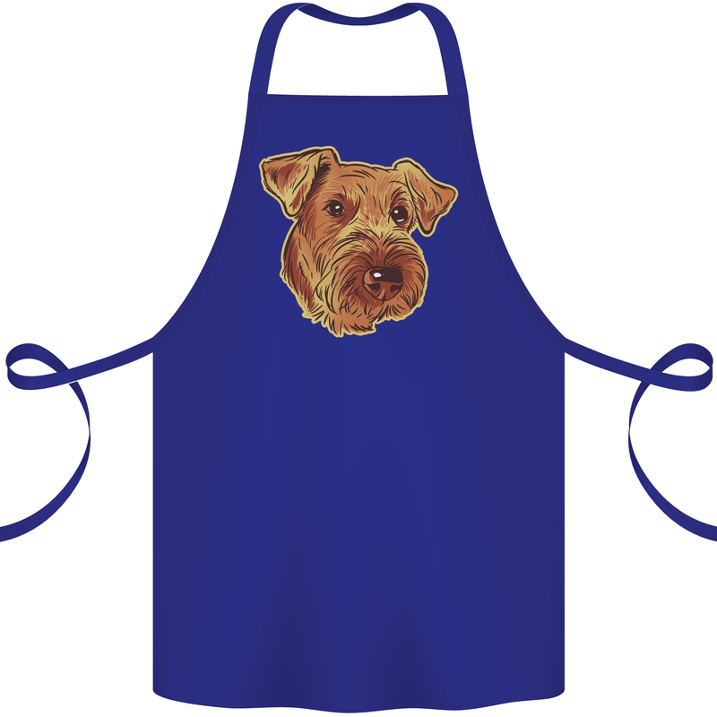 An Airedale Terrier Bingley Waterside Dog Cotton Apron 100% Organic Royal Blue