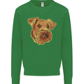 An Airedale Terrier Bingley Waterside Dog Kids Sweatshirt Jumper Irish Green