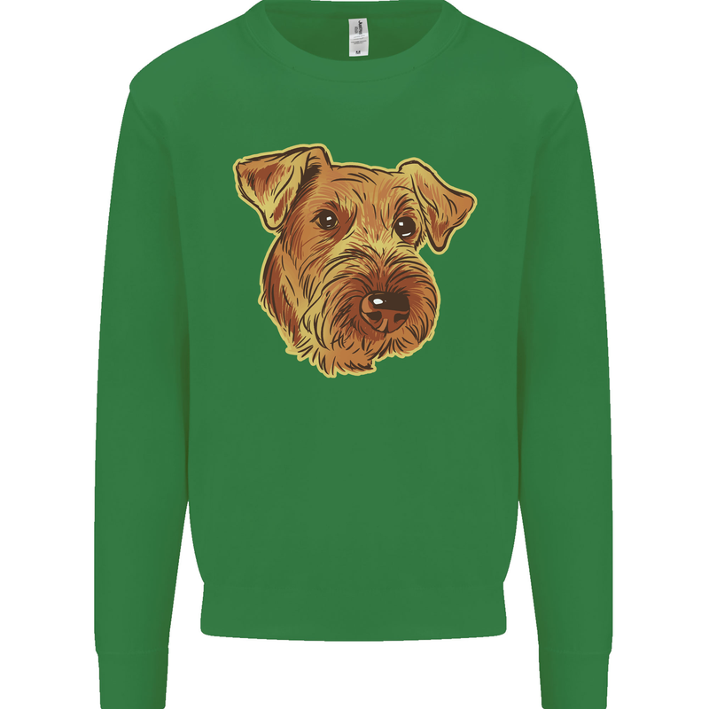 An Airedale Terrier Bingley Waterside Dog Kids Sweatshirt Jumper Irish Green