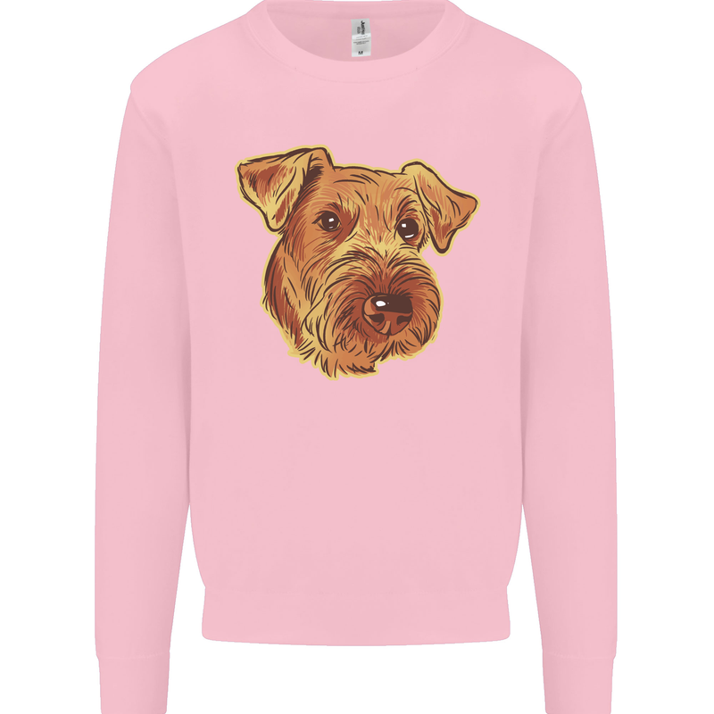 An Airedale Terrier Bingley Waterside Dog Kids Sweatshirt Jumper Light Pink