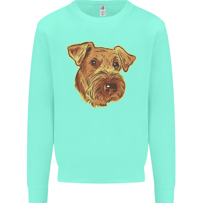 An Airedale Terrier Bingley Waterside Dog Kids Sweatshirt Jumper Peppermint