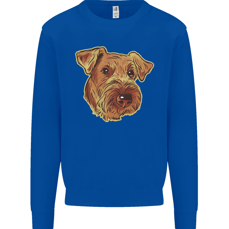 An Airedale Terrier Bingley Waterside Dog Kids Sweatshirt Jumper Royal Blue