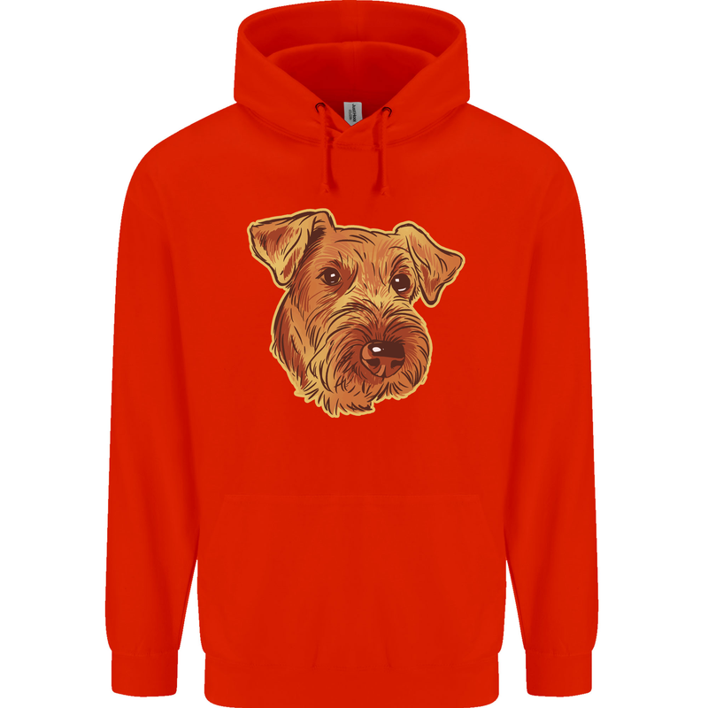 An Airedale Terrier Bingley Waterside Dog Mens 80% Cotton Hoodie Bright Red