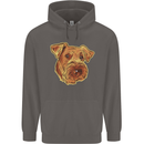 An Airedale Terrier Bingley Waterside Dog Mens 80% Cotton Hoodie Charcoal