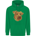 An Airedale Terrier Bingley Waterside Dog Mens 80% Cotton Hoodie Irish Green