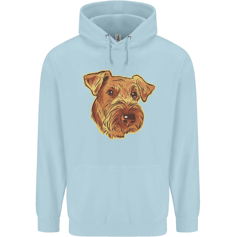 An Airedale Terrier Bingley Waterside Dog Mens 80% Cotton Hoodie Light Blue