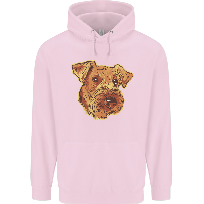 An Airedale Terrier Bingley Waterside Dog Mens 80% Cotton Hoodie Light Pink