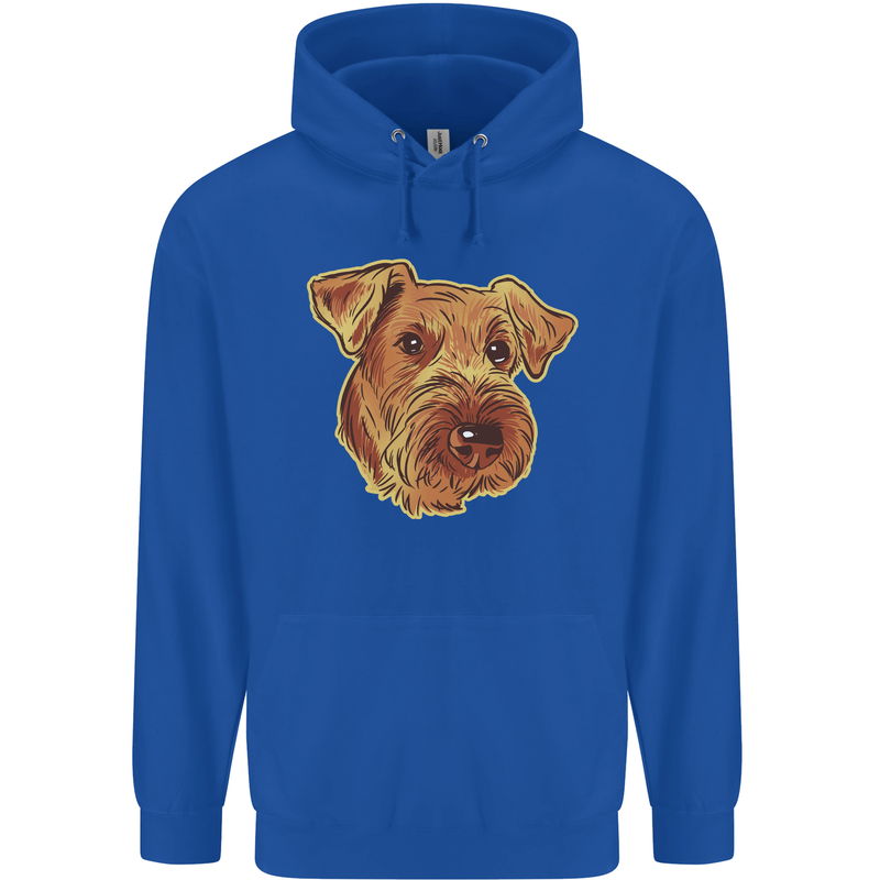 An Airedale Terrier Bingley Waterside Dog Mens 80% Cotton Hoodie Royal Blue