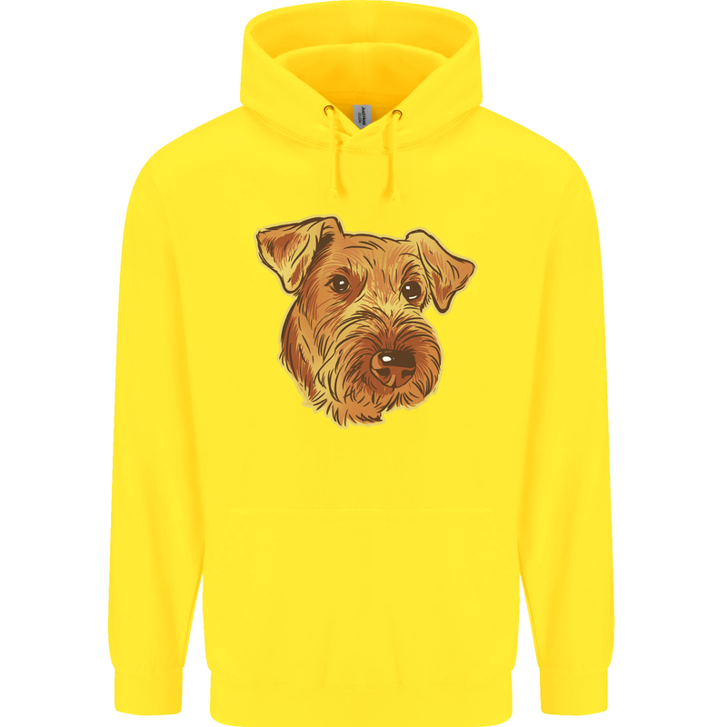 An Airedale Terrier Bingley Waterside Dog Mens 80% Cotton Hoodie Yellow