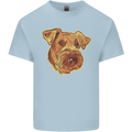 An Airedale Terrier Bingley Waterside Dog Mens Cotton T-Shirt Tee Top Light Blue