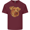 An Airedale Terrier Bingley Waterside Dog Mens Cotton T-Shirt Tee Top Maroon