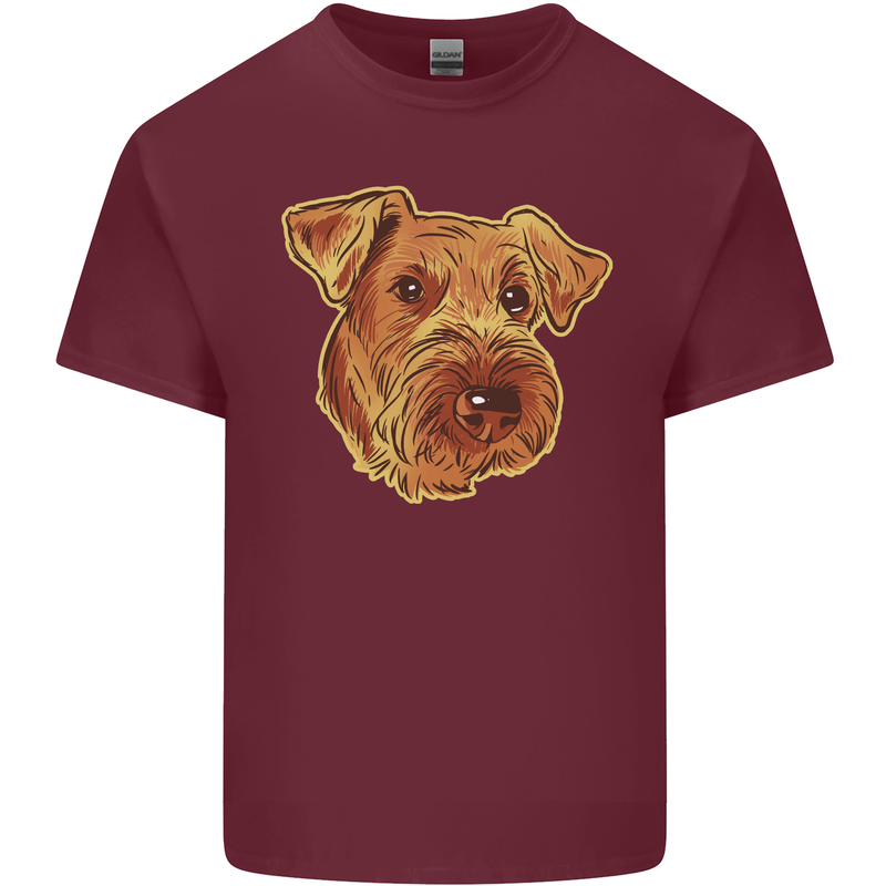 An Airedale Terrier Bingley Waterside Dog Mens Cotton T-Shirt Tee Top Maroon