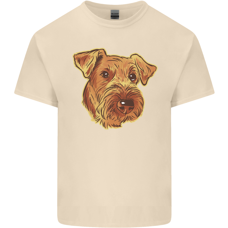 An Airedale Terrier Bingley Waterside Dog Mens Cotton T-Shirt Tee Top Natural