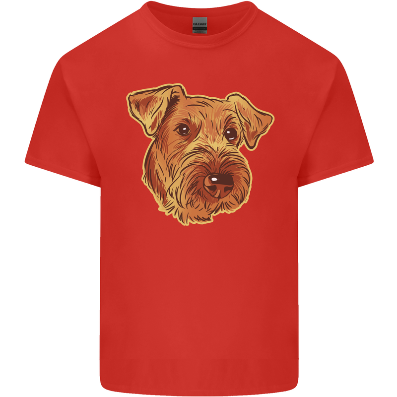 An Airedale Terrier Bingley Waterside Dog Mens Cotton T-Shirt Tee Top Red