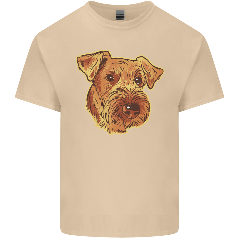 An Airedale Terrier Bingley Waterside Dog Mens Cotton T-Shirt Tee Top Sand