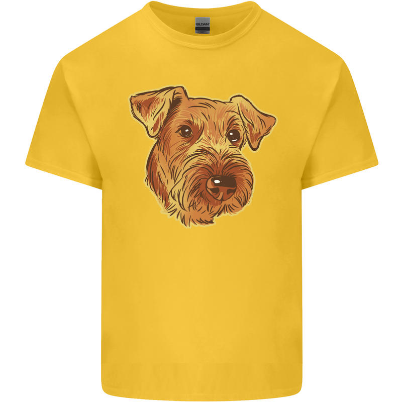 An Airedale Terrier Bingley Waterside Dog Mens Cotton T-Shirt Tee Top Yellow