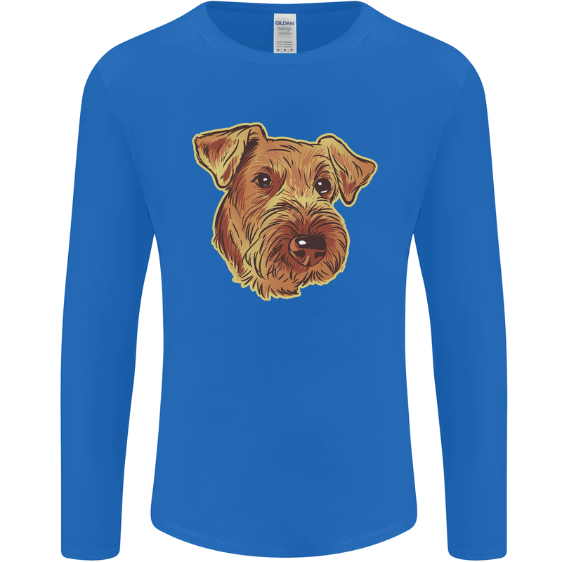 An Airedale Terrier Bingley Waterside Dog Mens Long Sleeve T-Shirt Royal Blue