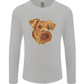 An Airedale Terrier Bingley Waterside Dog Mens Long Sleeve T-Shirt Sports Grey