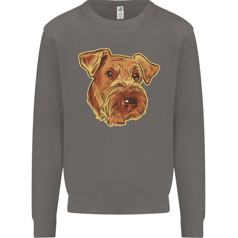 An Airedale Terrier Bingley Waterside Dog Mens Sweatshirt Jumper Charcoal