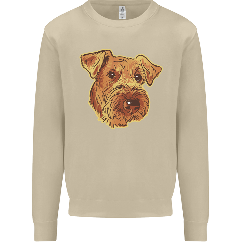 An Airedale Terrier Bingley Waterside Dog Mens Sweatshirt Jumper Sand