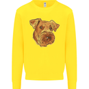 An Airedale Terrier Bingley Waterside Dog Mens Sweatshirt Jumper Yellow