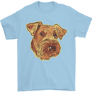 An Airedale Terrier Bingley Waterside Dog Mens T-Shirt 100% Cotton Light Blue