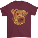 An Airedale Terrier Bingley Waterside Dog Mens T-Shirt 100% Cotton Maroon