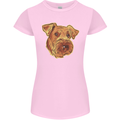 An Airedale Terrier Bingley Waterside Dog Womens Petite Cut T-Shirt Light Pink