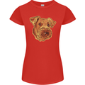 An Airedale Terrier Bingley Waterside Dog Womens Petite Cut T-Shirt Red
