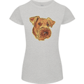 An Airedale Terrier Bingley Waterside Dog Womens Petite Cut T-Shirt Sports Grey