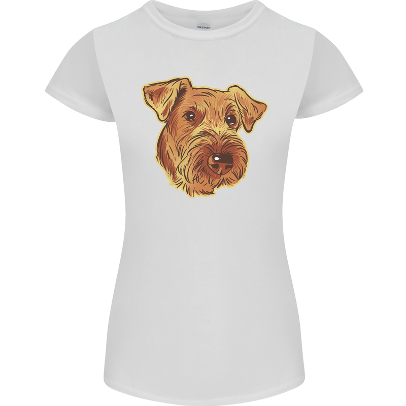 An Airedale Terrier Bingley Waterside Dog Womens Petite Cut T-Shirt White