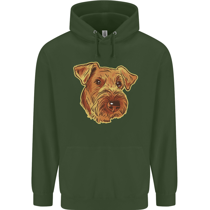 An Airedale Terrier Waterside Bingley Dog Childrens Kids Hoodie Forest Green