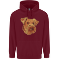 An Airedale Terrier Waterside Bingley Dog Childrens Kids Hoodie Maroon