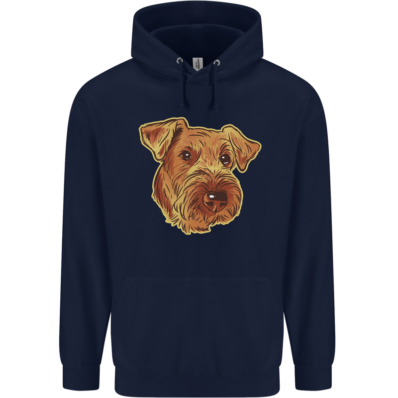 An Airedale Terrier Waterside Bingley Dog Childrens Kids Hoodie Navy Blue