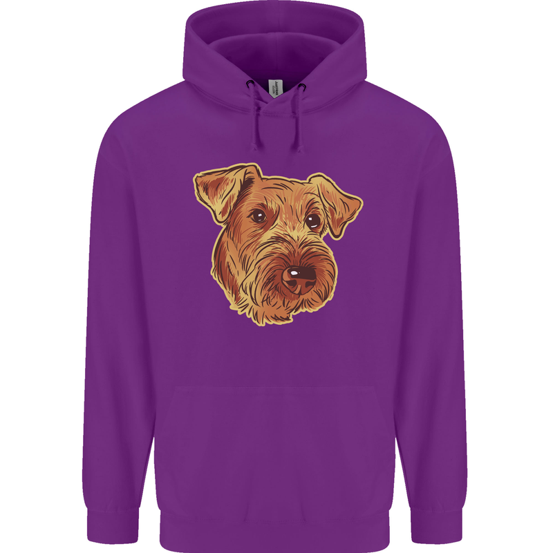 An Airedale Terrier Waterside Bingley Dog Childrens Kids Hoodie Purple