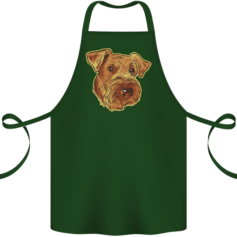 An Airedale Terrier Waterside Bingley Dog Cotton Apron 100% Organic Forest Green
