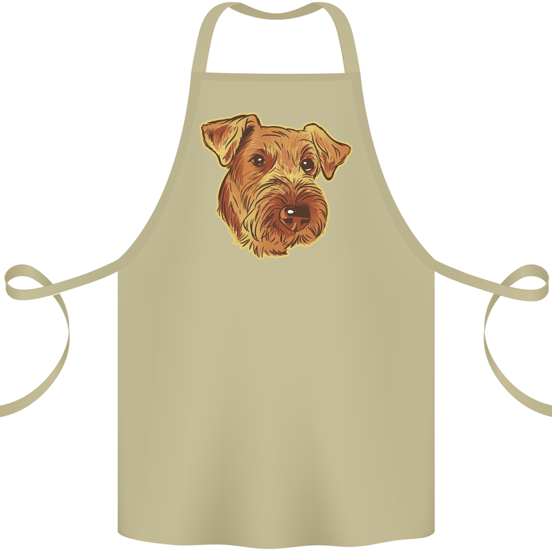 An Airedale Terrier Waterside Bingley Dog Cotton Apron 100% Organic Khaki