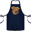 An Airedale Terrier Waterside Bingley Dog Cotton Apron 100% Organic Navy Blue