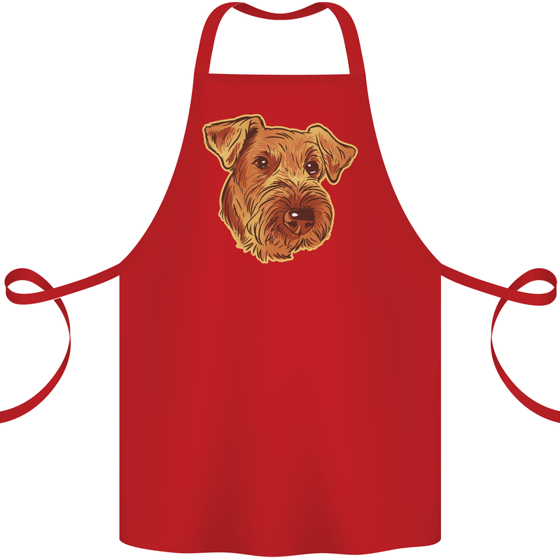 An Airedale Terrier Waterside Bingley Dog Cotton Apron 100% Organic Red