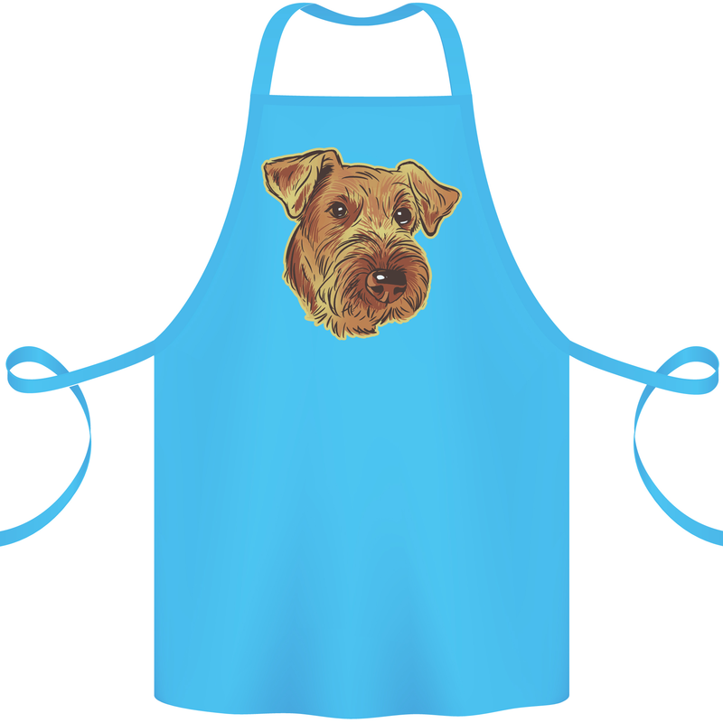 An Airedale Terrier Waterside Bingley Dog Cotton Apron 100% Organic Turquoise