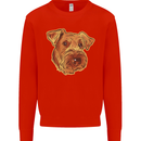 An Airedale Terrier Waterside Bingley Dog Kids Sweatshirt Jumper Bright Red