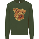 An Airedale Terrier Waterside Bingley Dog Kids Sweatshirt Jumper Forest Green