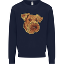 An Airedale Terrier Waterside Bingley Dog Kids Sweatshirt Jumper Navy Blue